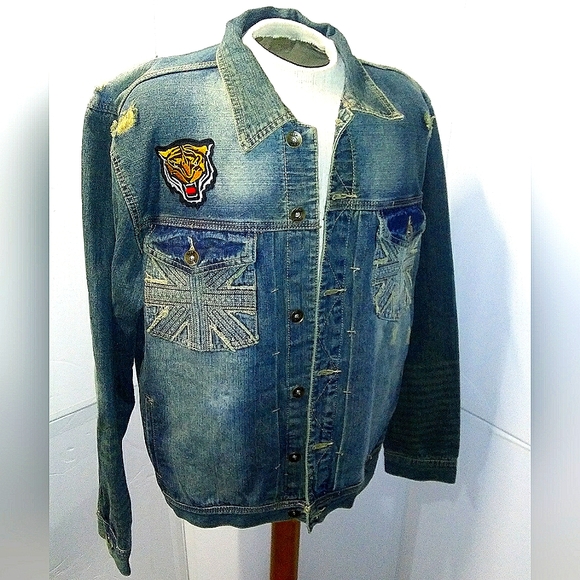 NEW Queen Bee Limited Edt Endangered Species Distressed Denim Jacket! 2XL Unisex - Picture 4 of 14